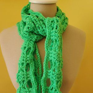 Crochet Neon Green Neck Scarf/New